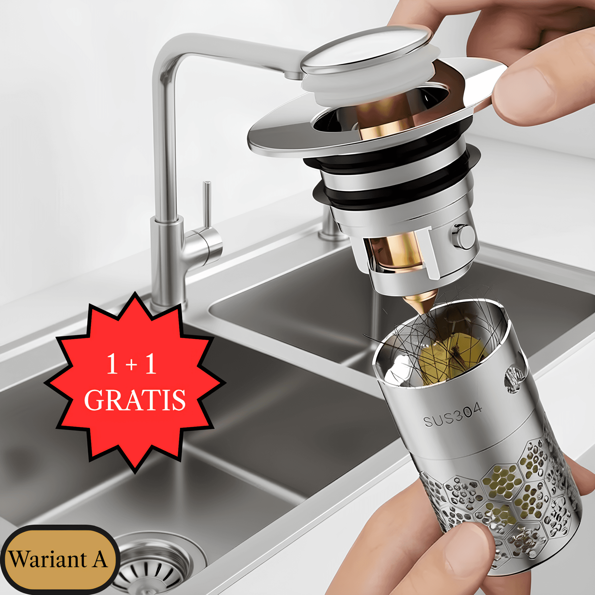 AquaKlik - zawsze drożny odpływ 1 + 1 Gratis